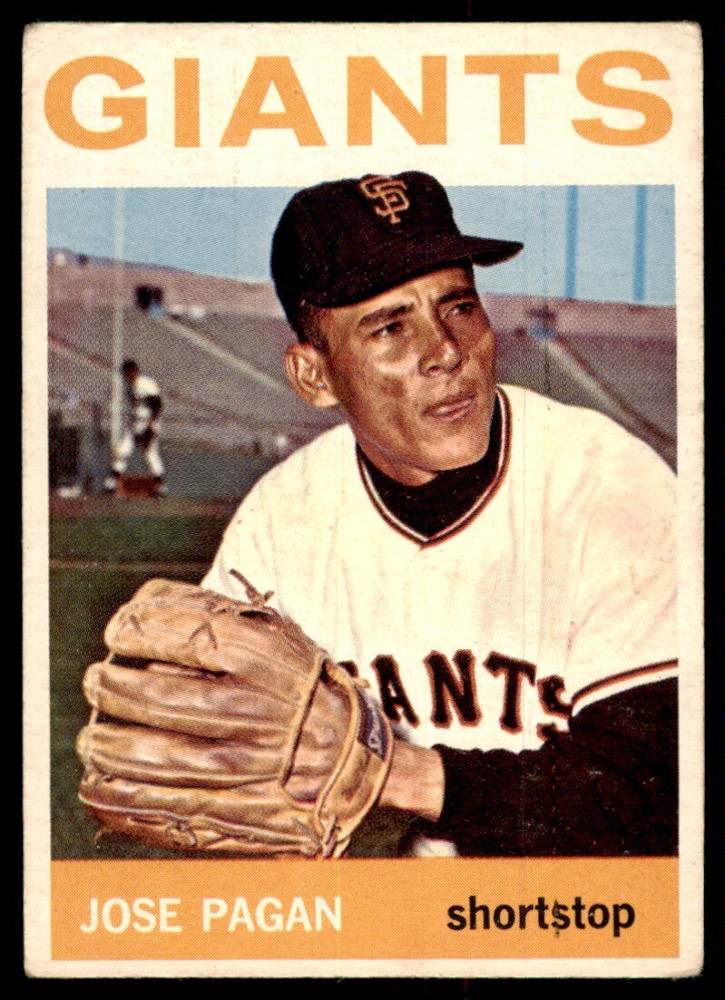 1964 Topps Jose Pagan Baseball Card San Francisco Giants #123