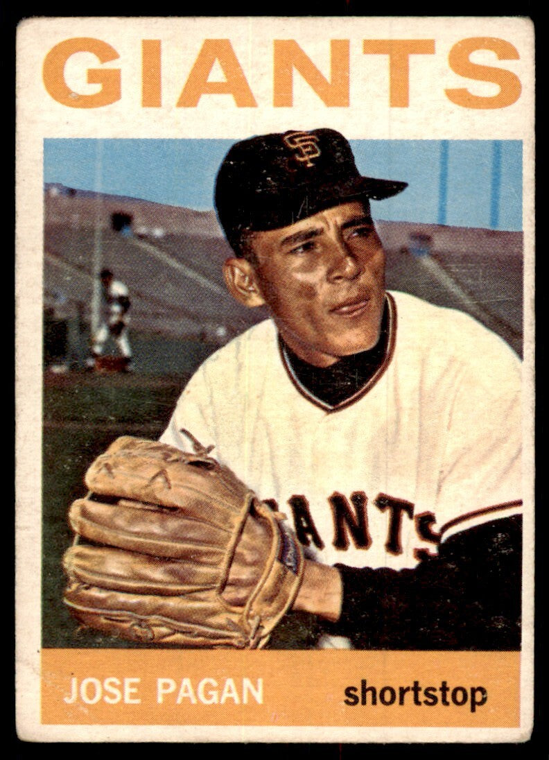 1964 Topps Jose Pagan Baseball Card San Francisco Giants #123 A