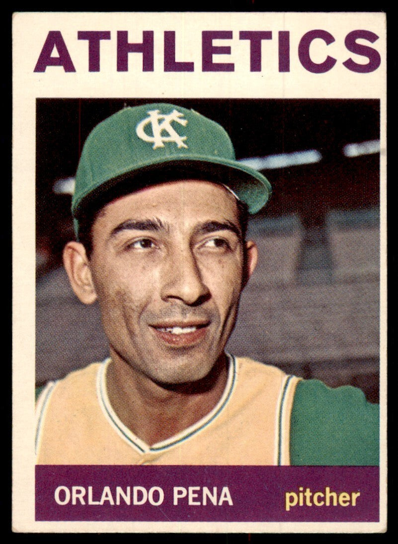 1964 Topps Orlando Pena Baseball Card Kansas City Athletics #124
