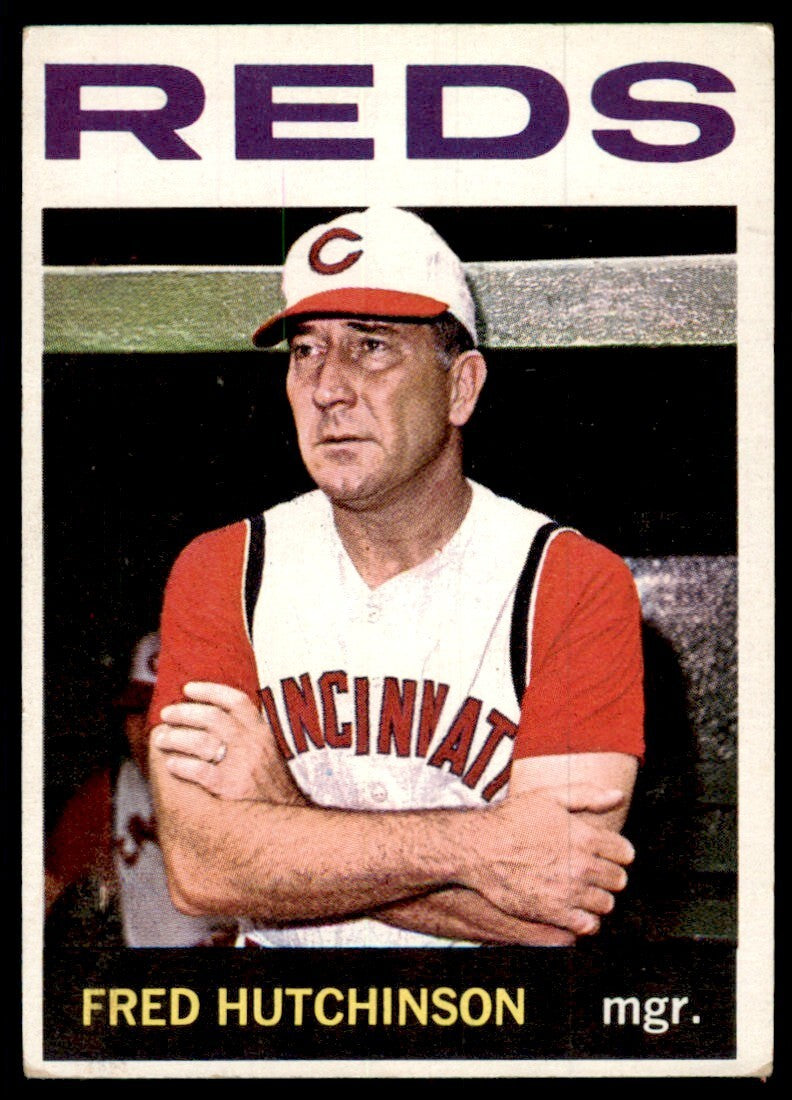 1964 Topps Fred Hutchinson Baseball Card Cincinnati Reds #207 A