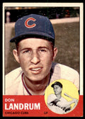 1963 Topps Baseball Card Don Landrum Chicago Cubs #113