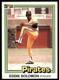 1981 Donruss Baseball Card Eddie Solomon Pittsburgh Pirates #16