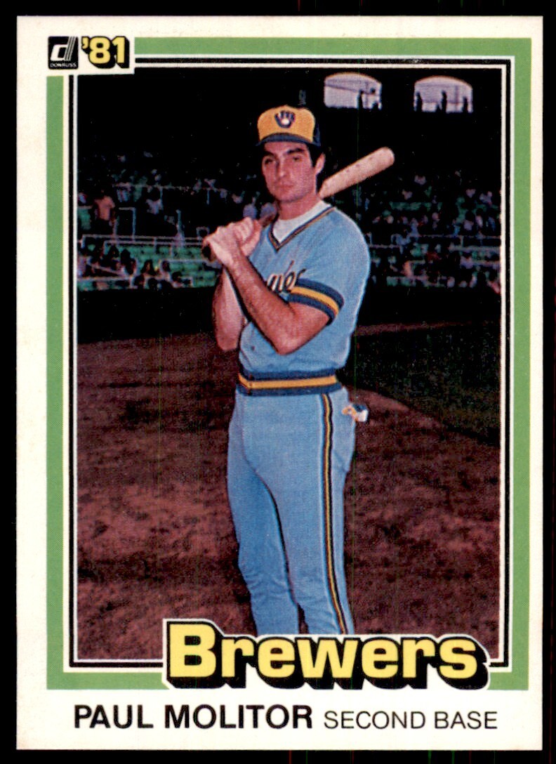 1981 Donruss Baseball Card Paul Molitor A Milwaukee Brewers #203