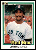 1981 Donruss Baseball Card Jim Rice A Boston Red Sox #338