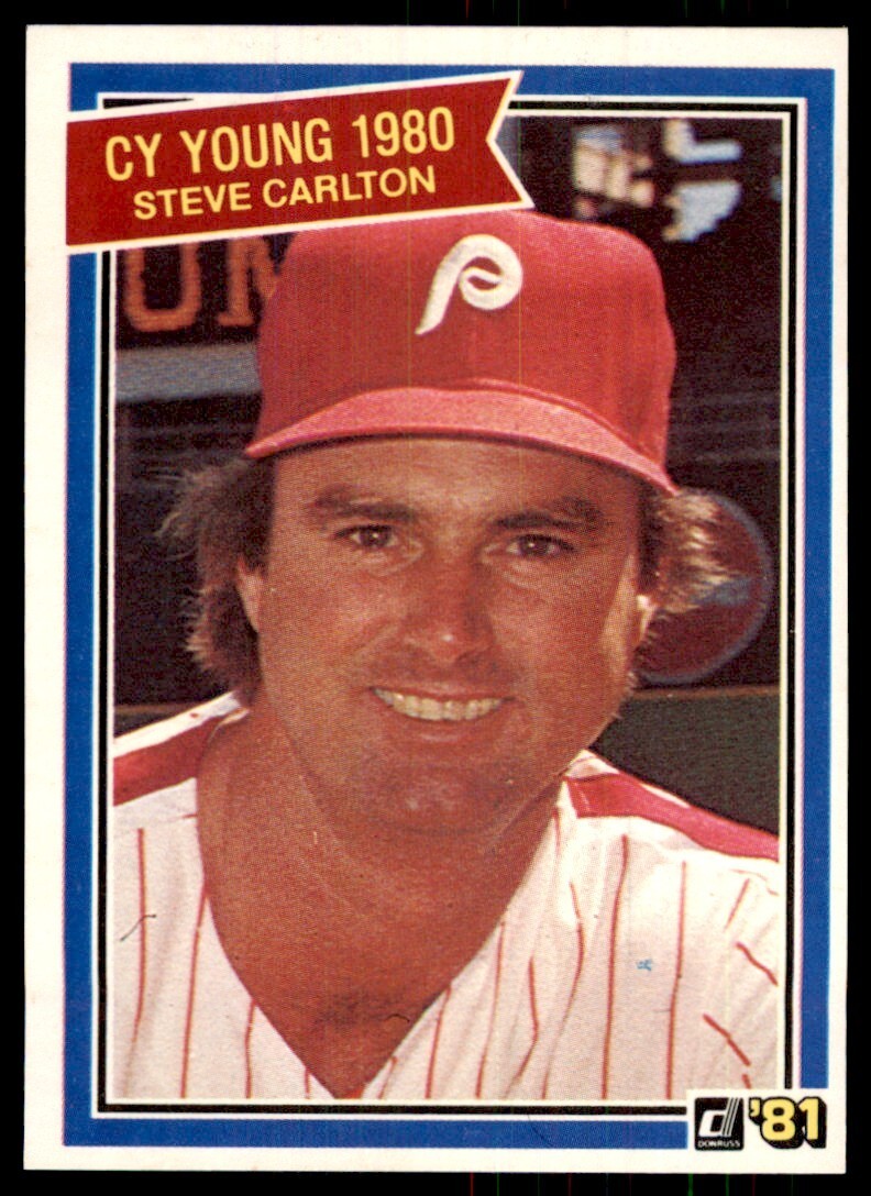 1981 Donruss Baseball Card Steve Carlton A Philadelphia Phillies #481