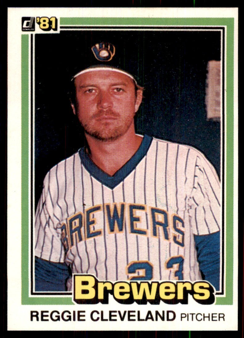 1981 Donruss Baseball Card Reggie Cleveland Milwaukee Brewers #206