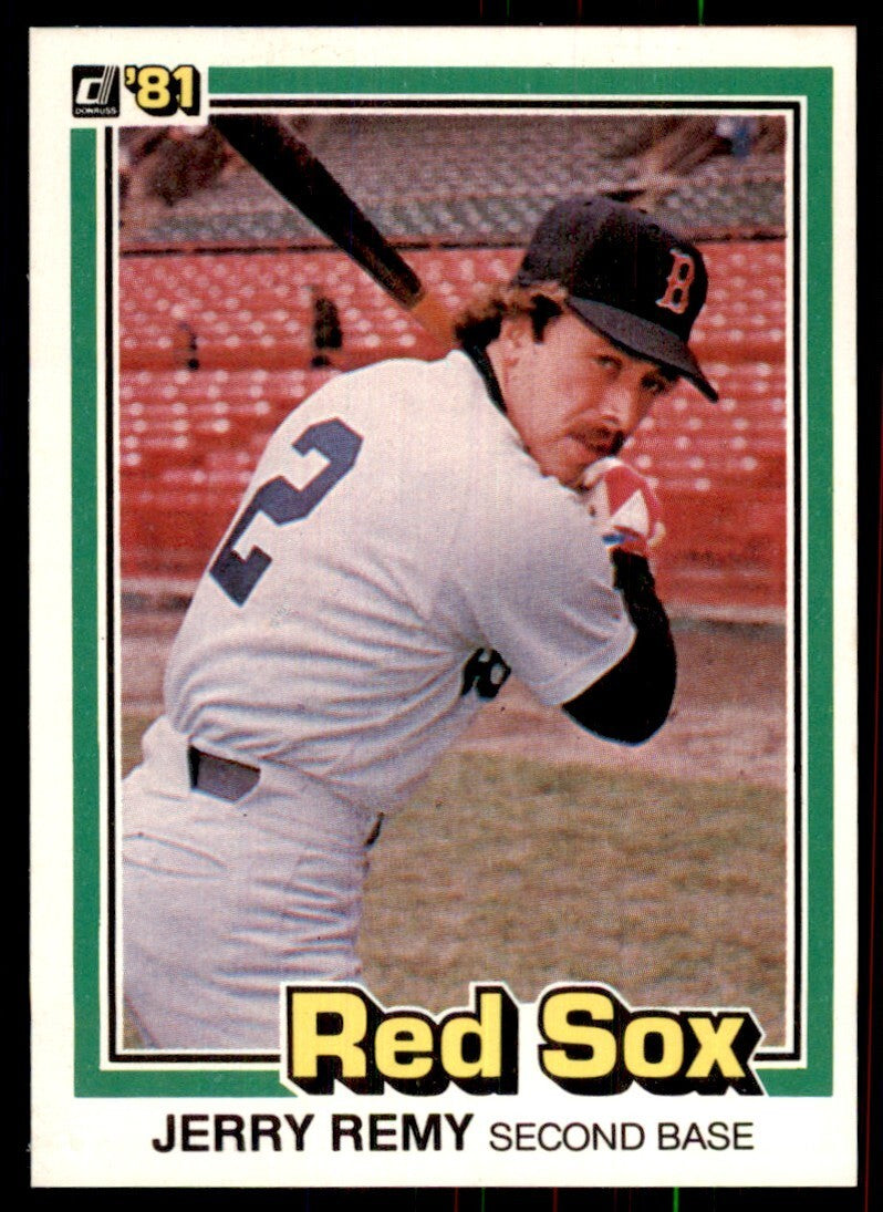 1981 Donruss Baseball Card Jerry Remy Boston Red Sox #215