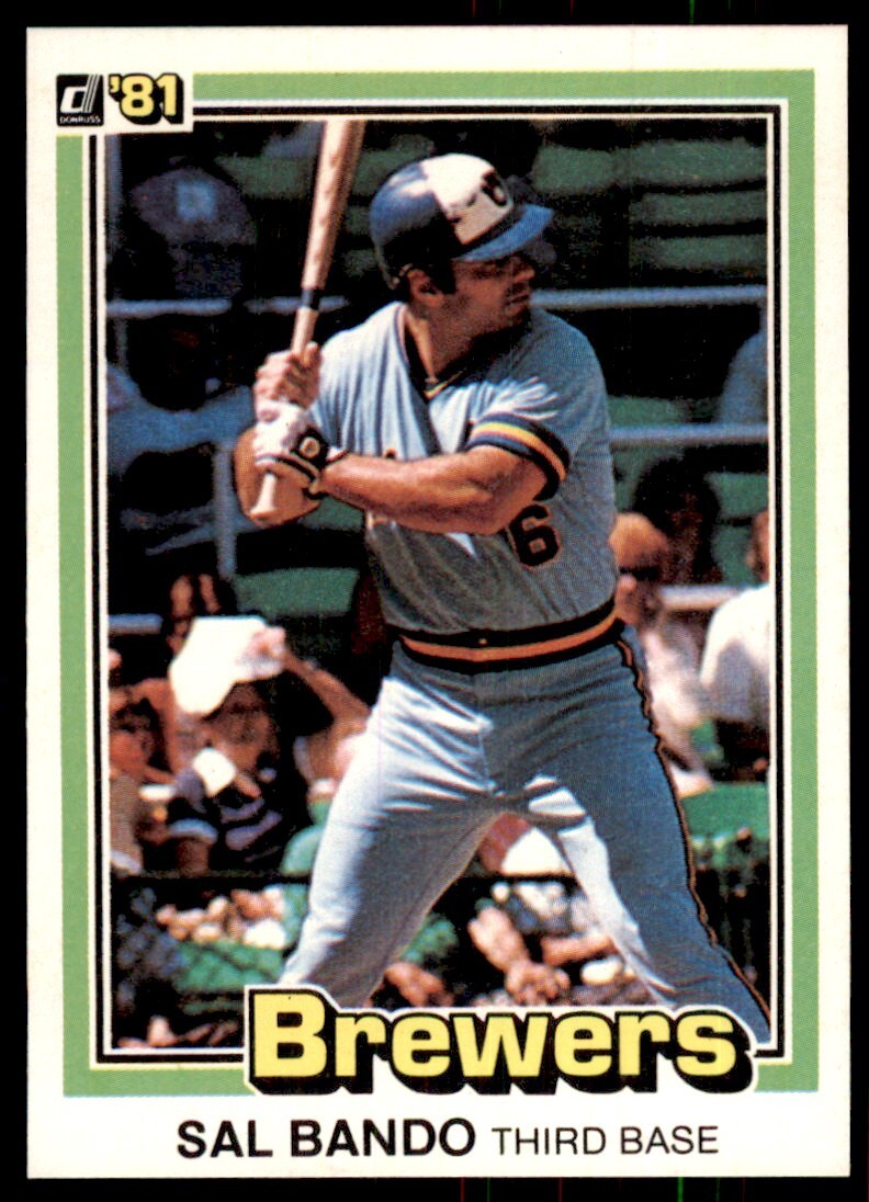 1981 Donruss Baseball Card Sal Bando Milwaukee Brewers #84