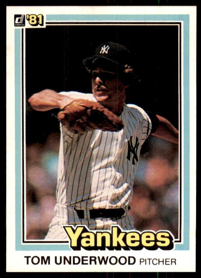 1981 Donruss Baseball Card Tom Underwood New York Yankees #108