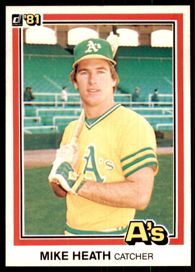 1981 Donruss Baseball Card Mike Heath Oakland Athletics #120
