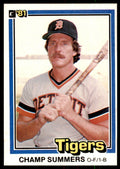 1981 Donruss Baseball Card Champ Summers Detroit Tigers #130