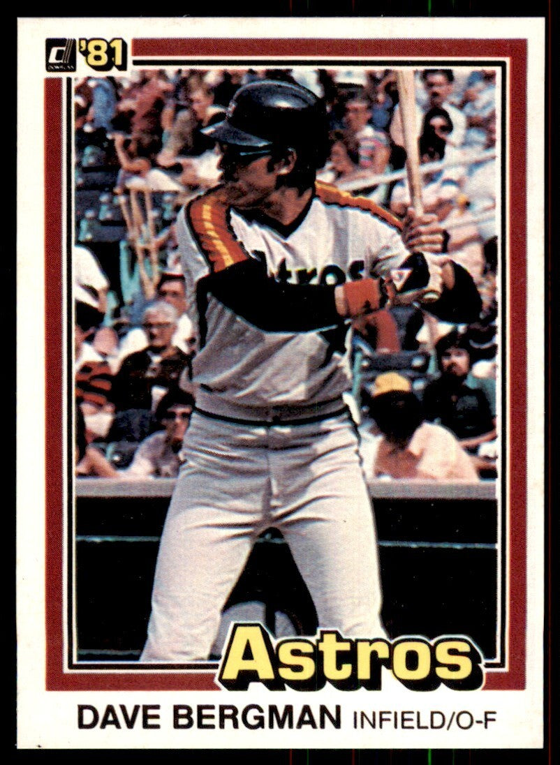 1981 Donruss Baseball Card Dave Bergman Houston Astros #139