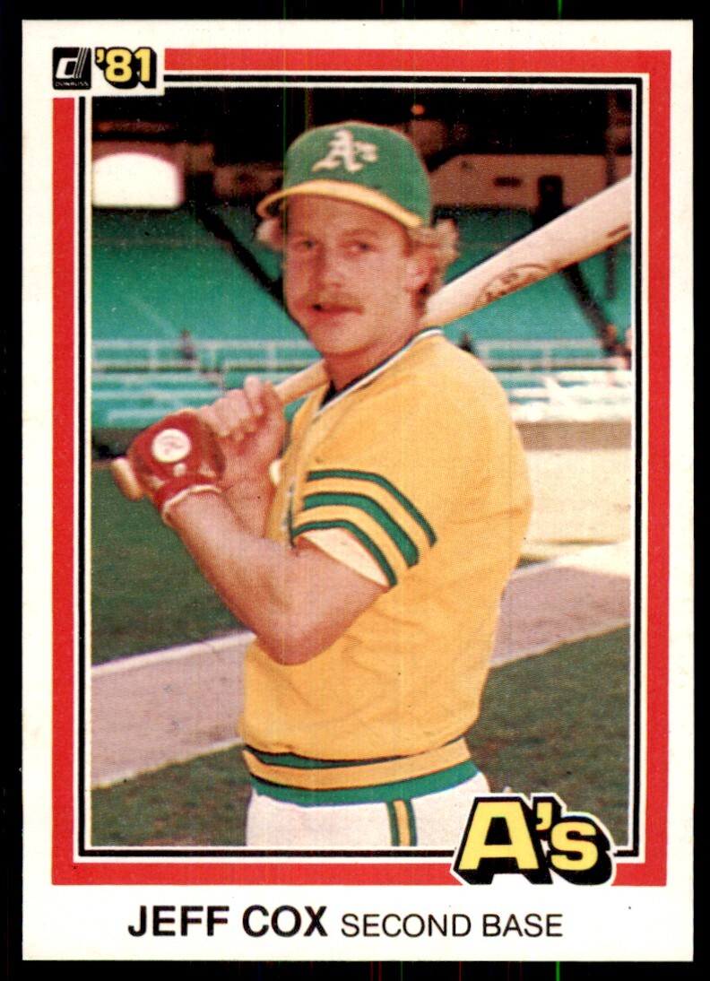 1981 Donruss Jeff Cox Rookie Oakland Athletics #230