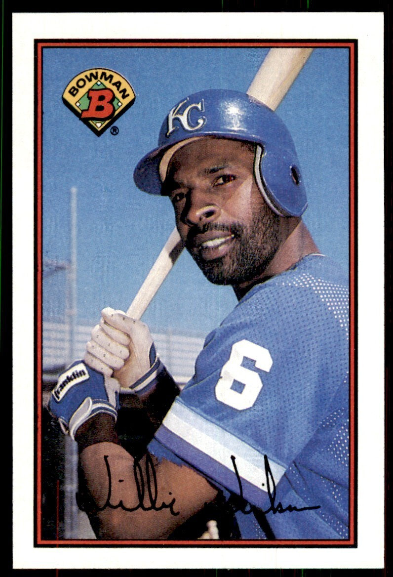 1989 Bowman Baseball Card  Willie Wilson Kansas City Royals #124