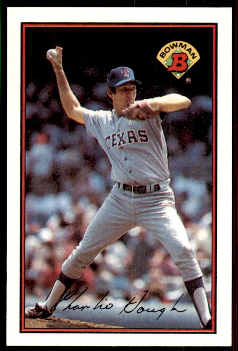 1989 Bowman Baseball Card Charlie Hough Texas Rangers #224