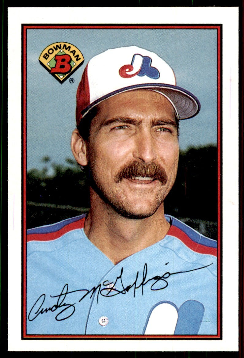 1989 Bowman Baseball Card Andy McGaffigan Montreal Expos #356
