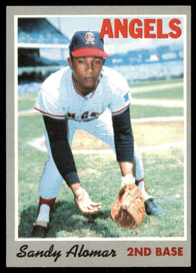 1970 Topps Baseball Card (Damaged) Sandy Alomar California Angels #29