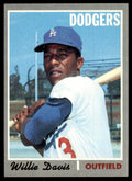 1970 Topps Baseball Card (Damaged) Willie Davis Los Angeles Dodgers #390