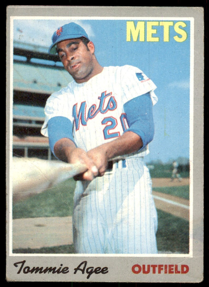 1970 Topps Baseball Card (Damaged) Tommie Agee New York Mets #50