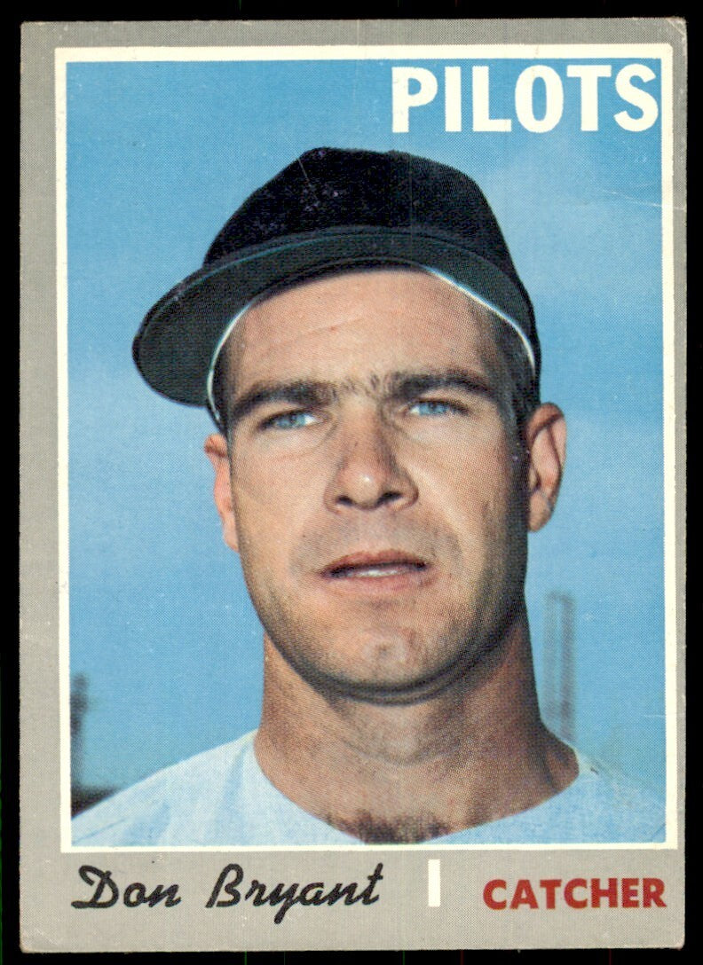 1970 Topps Baseball Card (Damaged) Don Bryant Seattle Pilots #473
