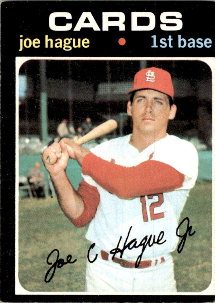 1971 Topps Baseball Card Joe Hague B St. Louis Cardinals #96