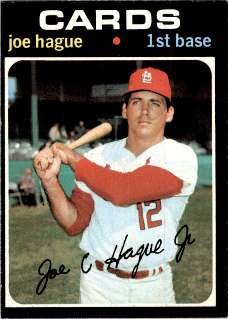 1971 Topps Baseball Card Joe Hague St. Louis Cardinals #96