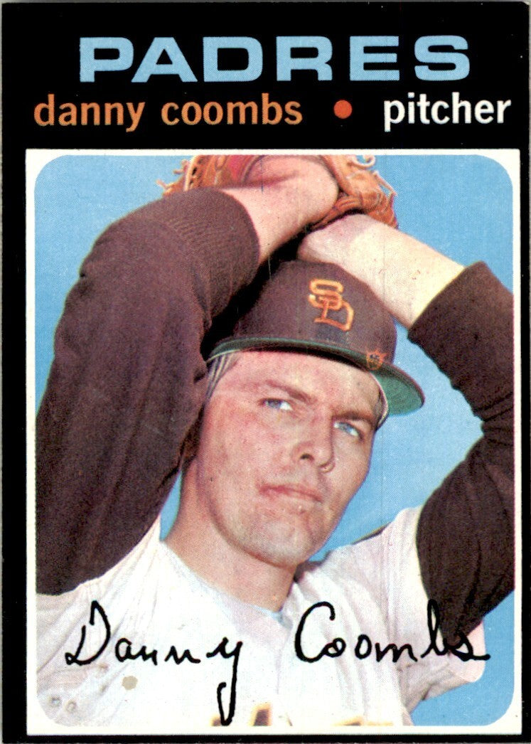 1971 Topps Baseball Card Danny Coombs San Diego Padres #126