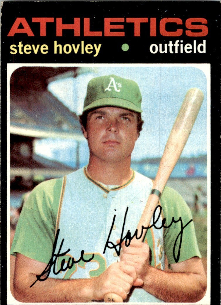 1971 Topps Baseball Card Steve Hovley Oakland Athletics #109