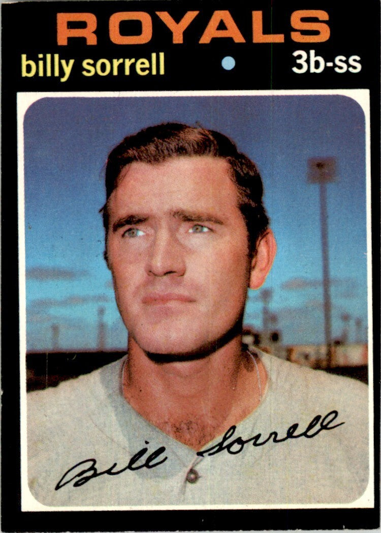 1971 Topps Baseball Card Billy Sorrell A Kansas City Royals #17