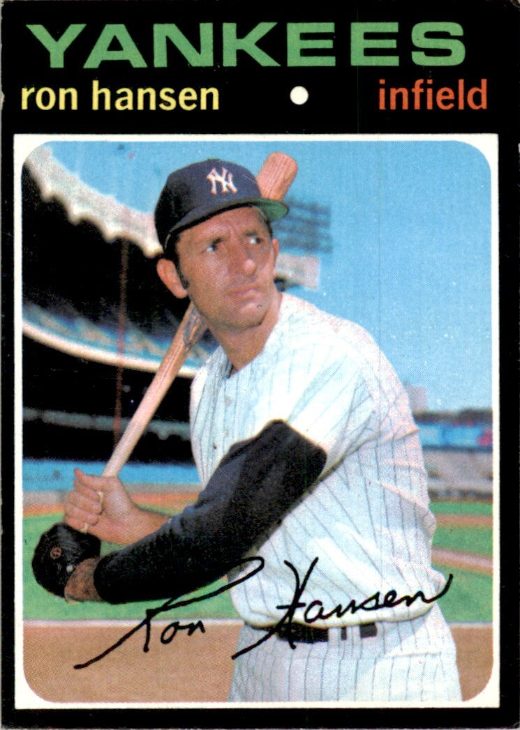 1971 Topps Baseball Card Ron Hansen New York Yankees #419