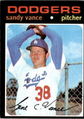 1971 Topps Baseball Card Sandy Vance Rookie Los Angeles Dodgers #34