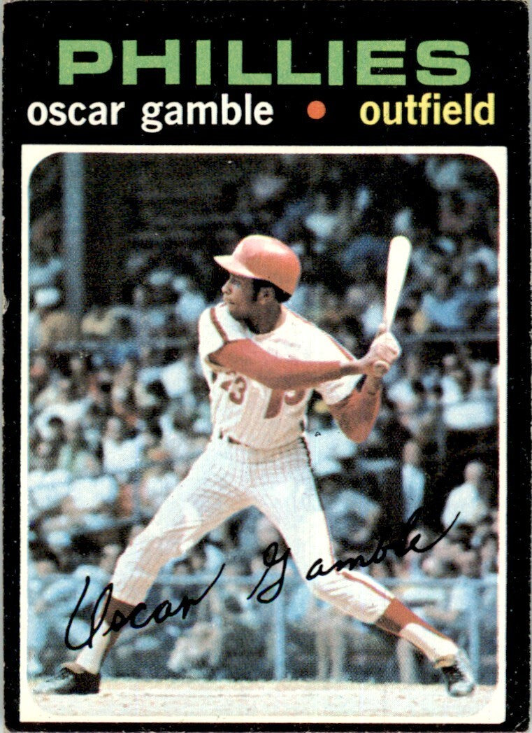 1971 Topps Baseball Card Oscar Gamble A Philadelphia Phillies #23