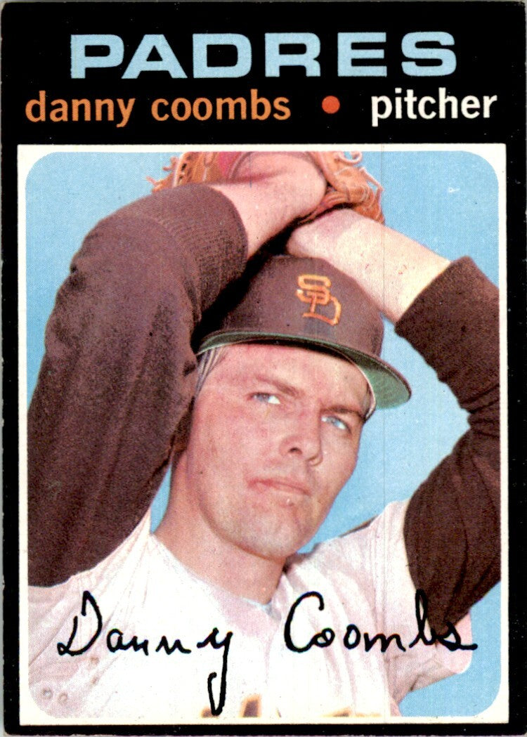 1971 Topps Baseball Card Danny Coombs A San Diego Padres #126