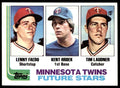1982 Topps Twins Future Stars - Lenny Faedo/Kent Hrbek/Tim Laudner Baseball