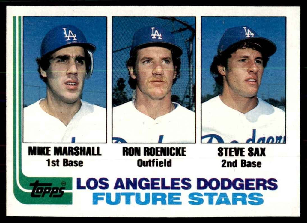 1982 Topps Dodgers Future Stars - Mike Marshall/Ron Roenicke/Steve Sax Baseball