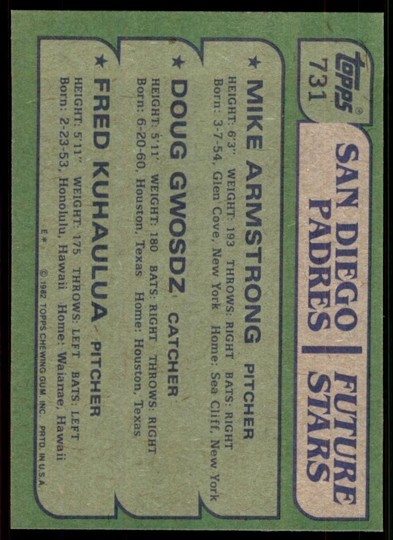 1982 Topps Padres Future Stars - Mike Armstrong/Doug Gwosdz/Fred Kuhaulua A