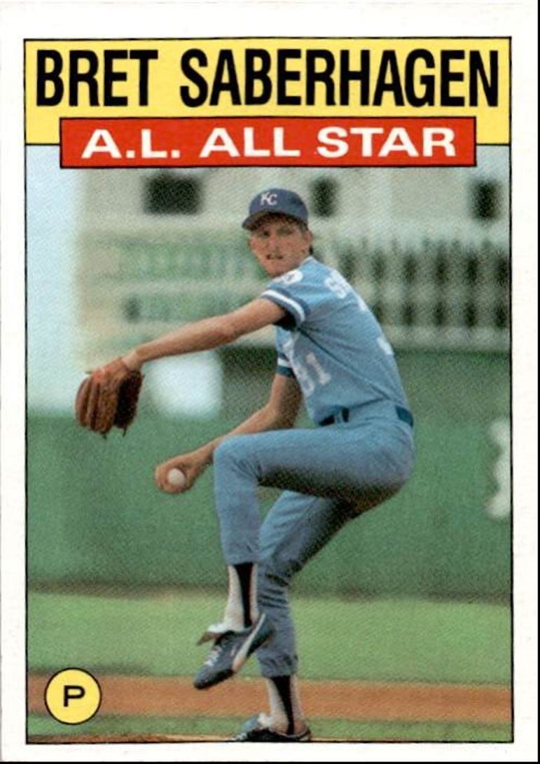 1986 Topps Bret Saberhagen Hof Kansas City Royals #720