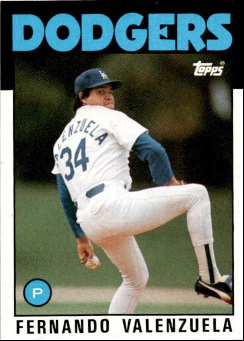 1986 Topps Fernando Valenzuela Hof Los Angeles Dodgers #630