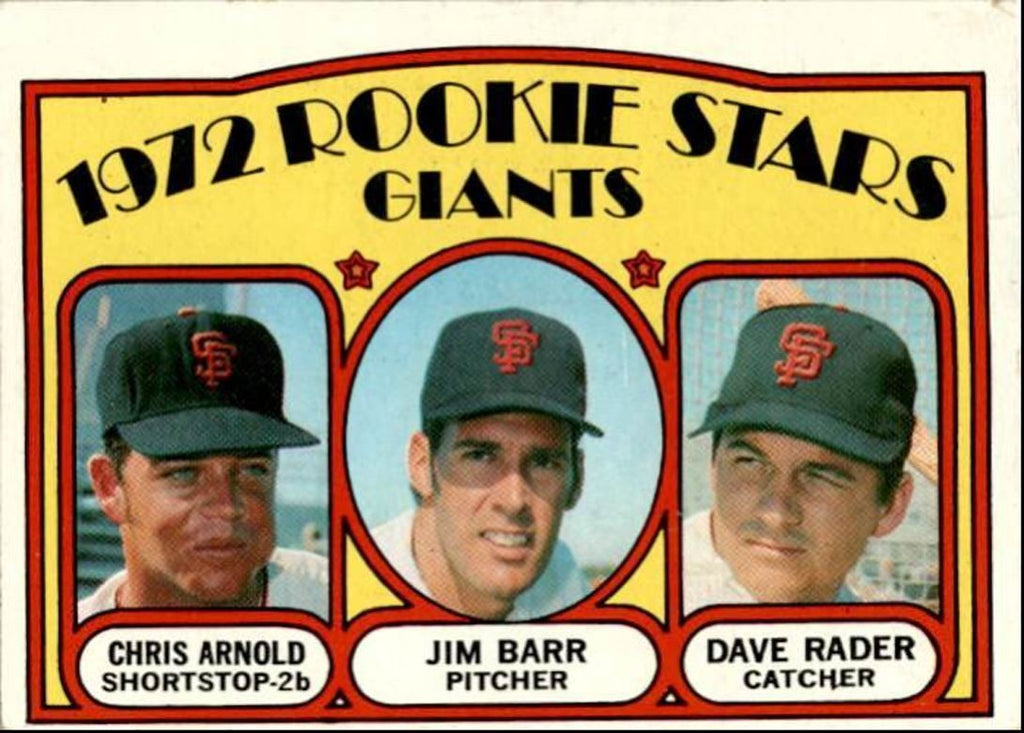 1972 Topps Giants Rookies - Chris Arnold/Jim Barr/Dave Rader Rookie a San