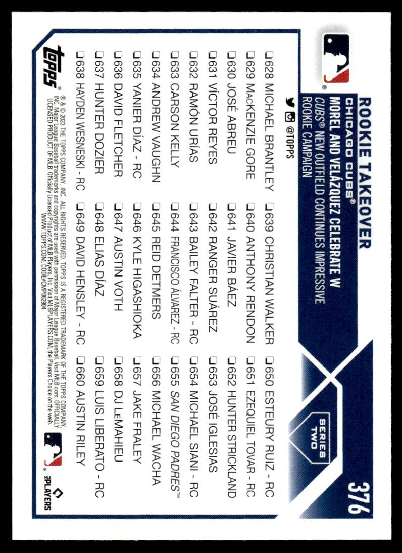 2023 Topps Baseball Card Rookie Takeover B Chicago Cubs #376
