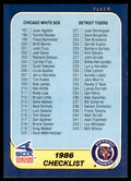 1986 Fleer Checklist: White Sox/Tigers/Expos/Orioles Baseball Cards #656