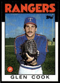 1986 Topps Baseball Card Glen Cook Rookie Texas Rangers #502