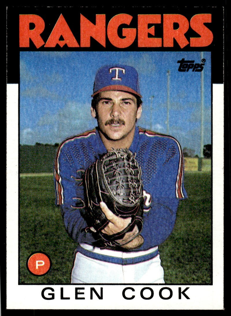 1986 Topps Baseball Card Glen Cook Rookie Texas Rangers #502