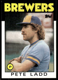 1986 Topps Baseball Card Pete Ladd Milwaukee Brewers #163