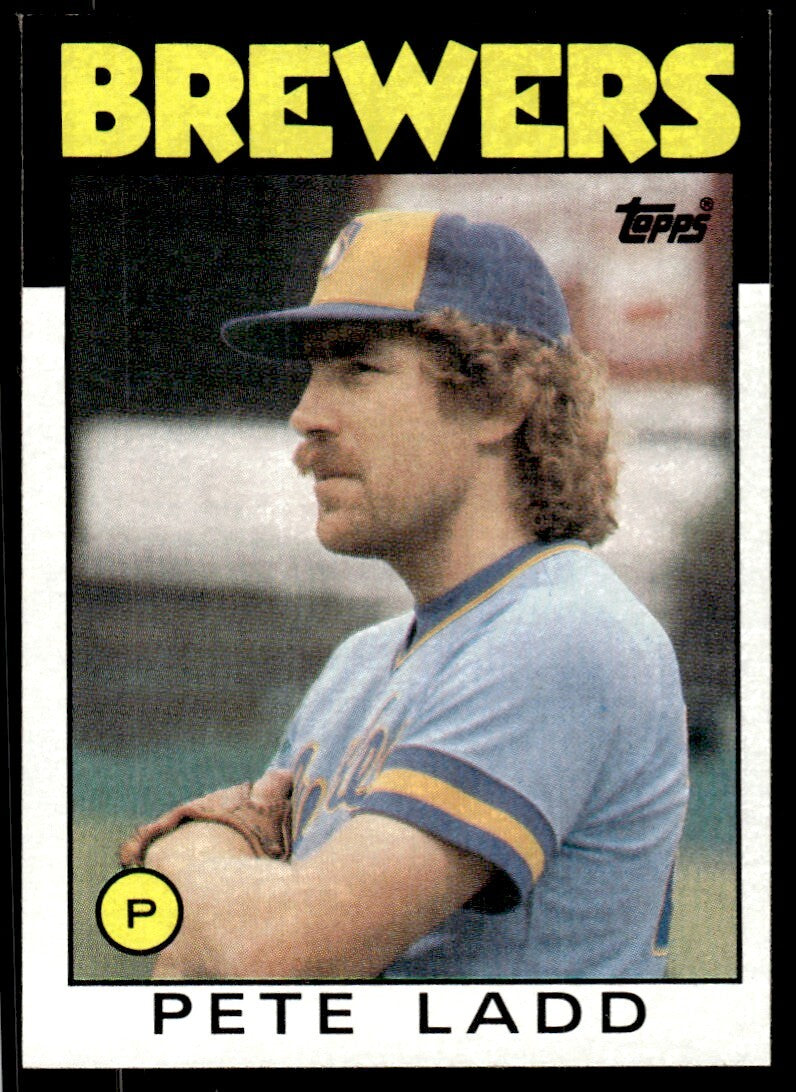 1986 Topps Baseball Card Pete Ladd Milwaukee Brewers #163