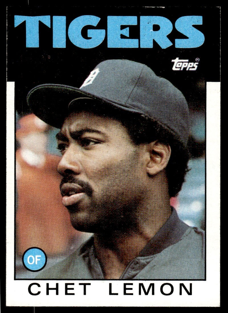 1986 Topps Baseball Card Chet Lemon Detroit Tigers #160