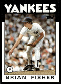 1986 Topps Baseball Card Brian Fisher Rookie A New York Yankees #584
