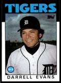 1986 Topps Baseball Card Darrell Evans A Detroit Tigers #515