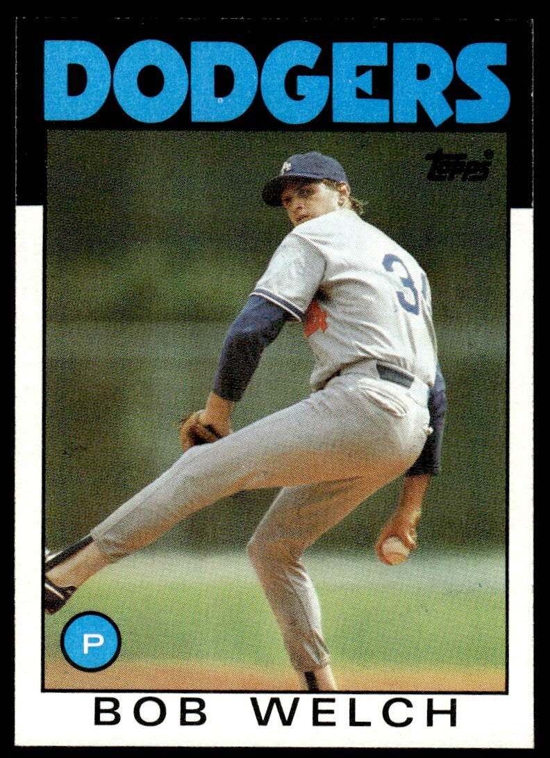 1986 Topps Baseball Card Bob Welch A Los Angeles Dodgers #549