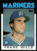 1986 Topps Baseball Card Frank Wills Rookie A Seattle Mariners #419